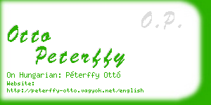 otto peterffy business card